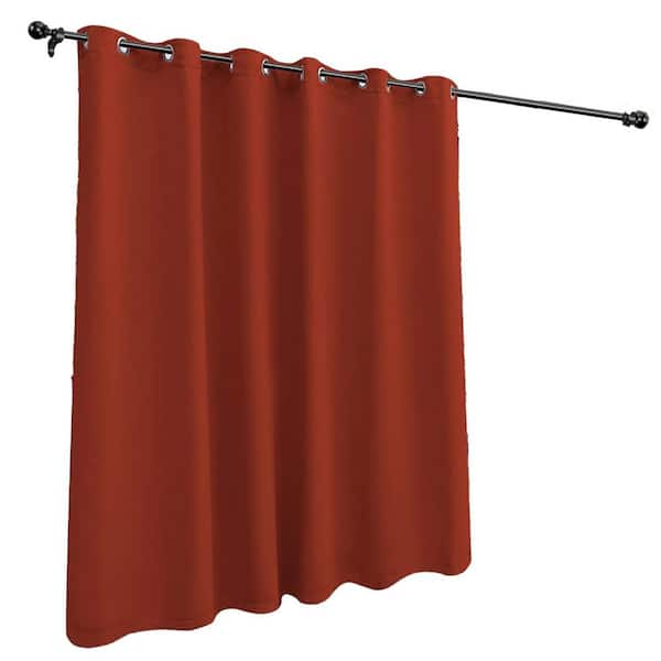 Waterproof Outdoor Patio Curtains 100W x 108L inch Thermal Insulated Sunlight Blocking Weatherproof Grommet Orange