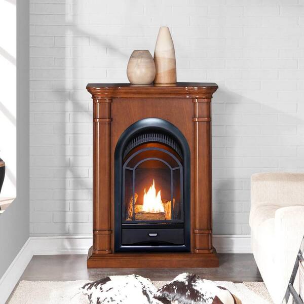 HearthSense 28 in. Ventless Dual Fuel Fireplace in Apple Spice with