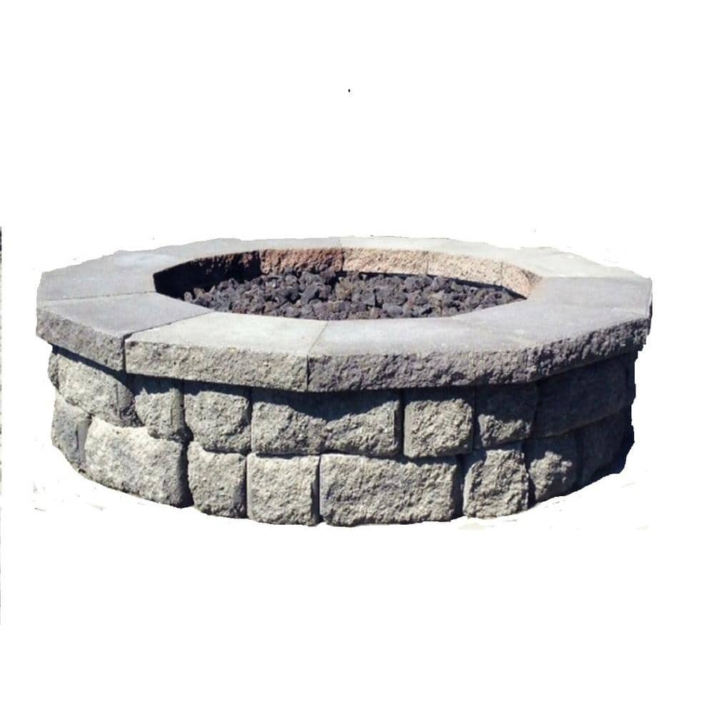 60 In Highland Granite Fire Pit Kit, Round Fire Pit Capstones