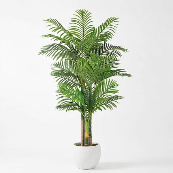 Afoxsos 7 in. Triple Cane Palm Artificial Green Indoor/Outdoor