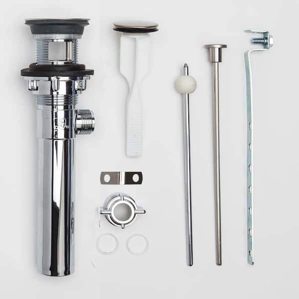 PF WaterWorks ClogFREE Never Clog Pop-Up Drain, Magnetic Stopper, Chrome ABS Body w/ Overflow, 1.6-2" Sink Hole, Brushed Nickel