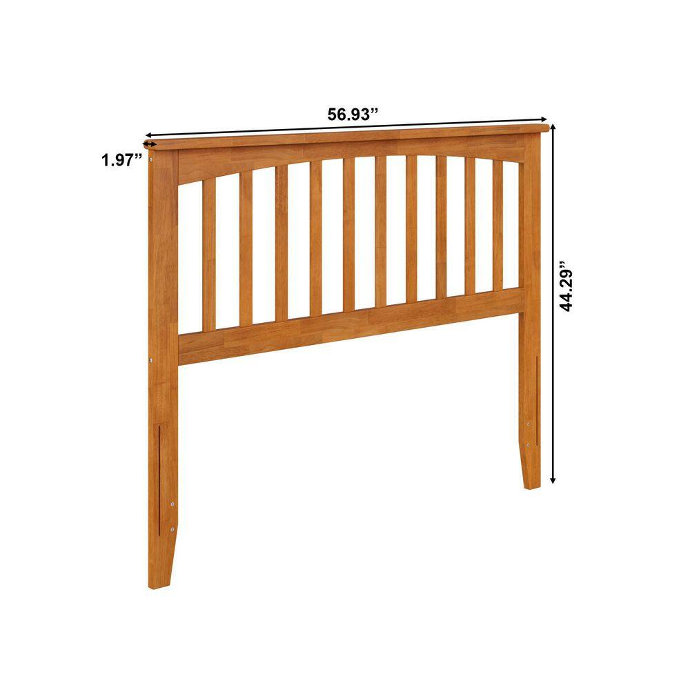 Mission Full Light Toffee Wood Headboard with USB Charger