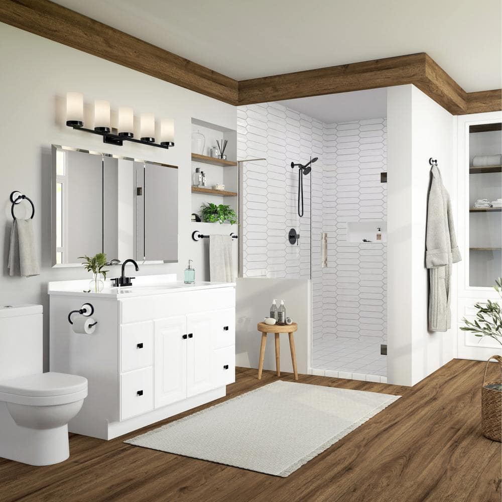 Savannah Matte Black and White Wall-Mounted Toilet Paper Holder