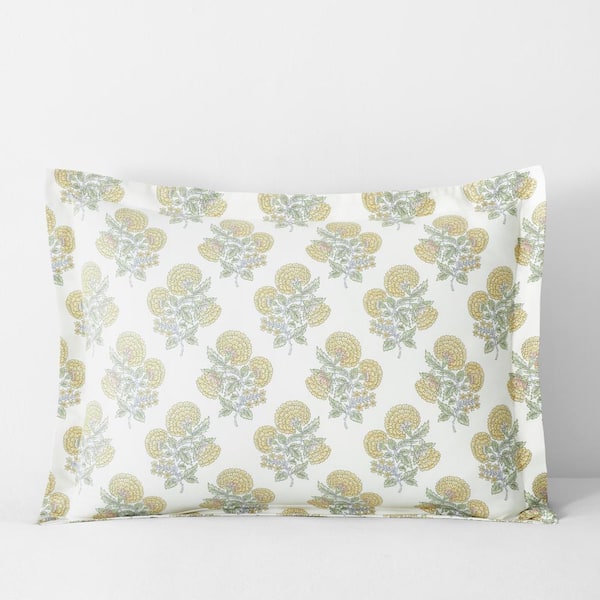 The Company Store Company Cotton Marigold Twill Ivory Multi Cotton Standard Sham