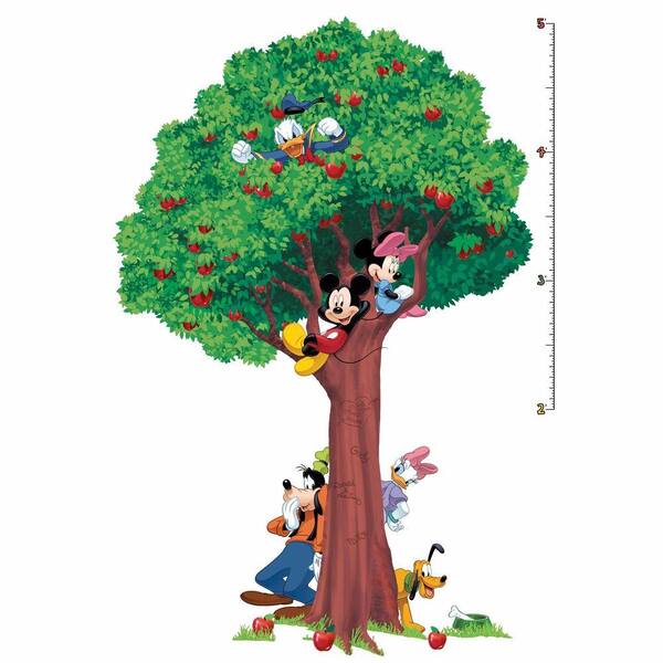 RoomMates 3.5 in. x 27 in. Mickey and Friends 25-Piece Peel and Stick Growth Chart