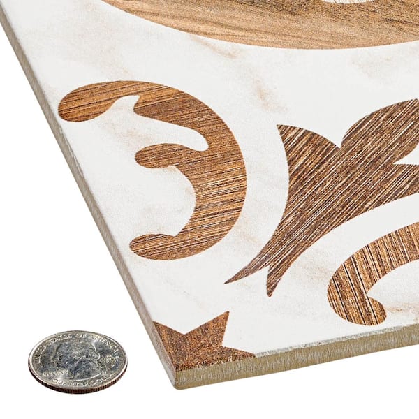Istanelle Square 7.88 in. x 7.88 in. Matte Clarice Brown Porcelain Marble Tile Sample