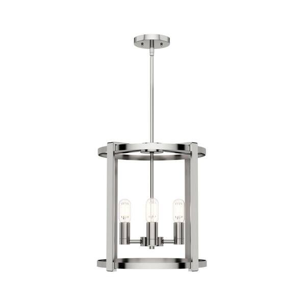 Hunter Astwood 4 Light Polished Nickel Lantern Chandelier Dining Room Light