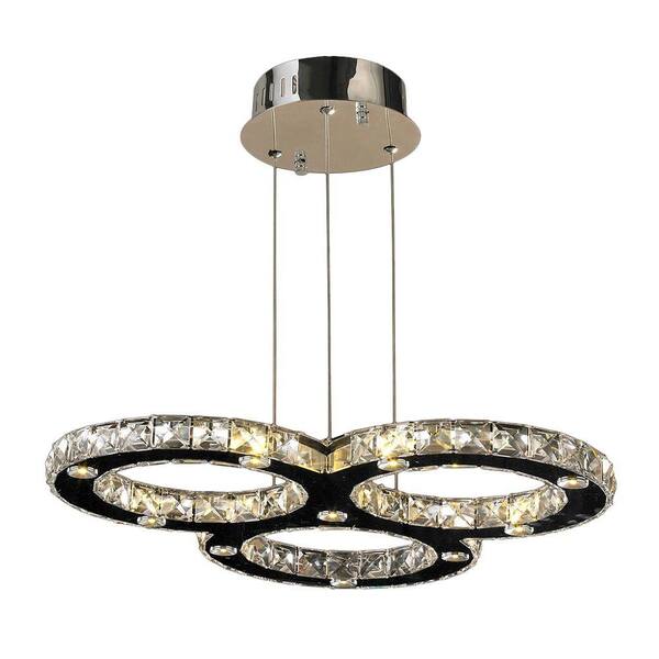 Worldwide Lighting Galaxy Collection 20-Light Polished Chrome Crystal LED Chandelier