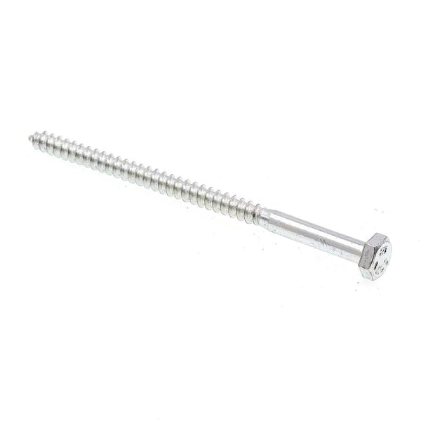 Prime-Line 1/4 in. x 4-1/2 in. Grade A307 Zinc Plated Steel Hex Lag Screws (100-Pack)