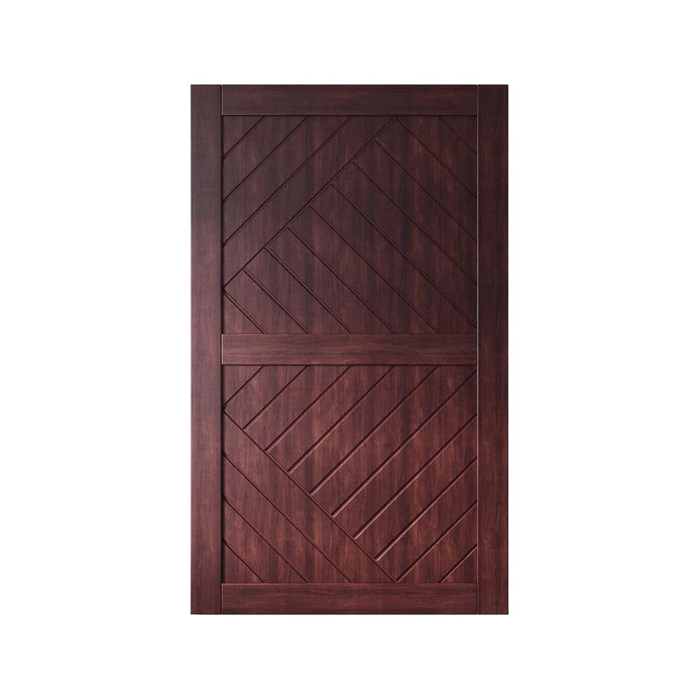 HT 50 in. x 84 in. C-Panel Solid Core Red Mahogany Geometric Design Pine Wood Interior Sliding Barn Door Slab price history on PriceWatchPro