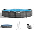 Intex 15 Ft. X 48 In. Deep Metal Frame Above-Ground Round Pool And ...