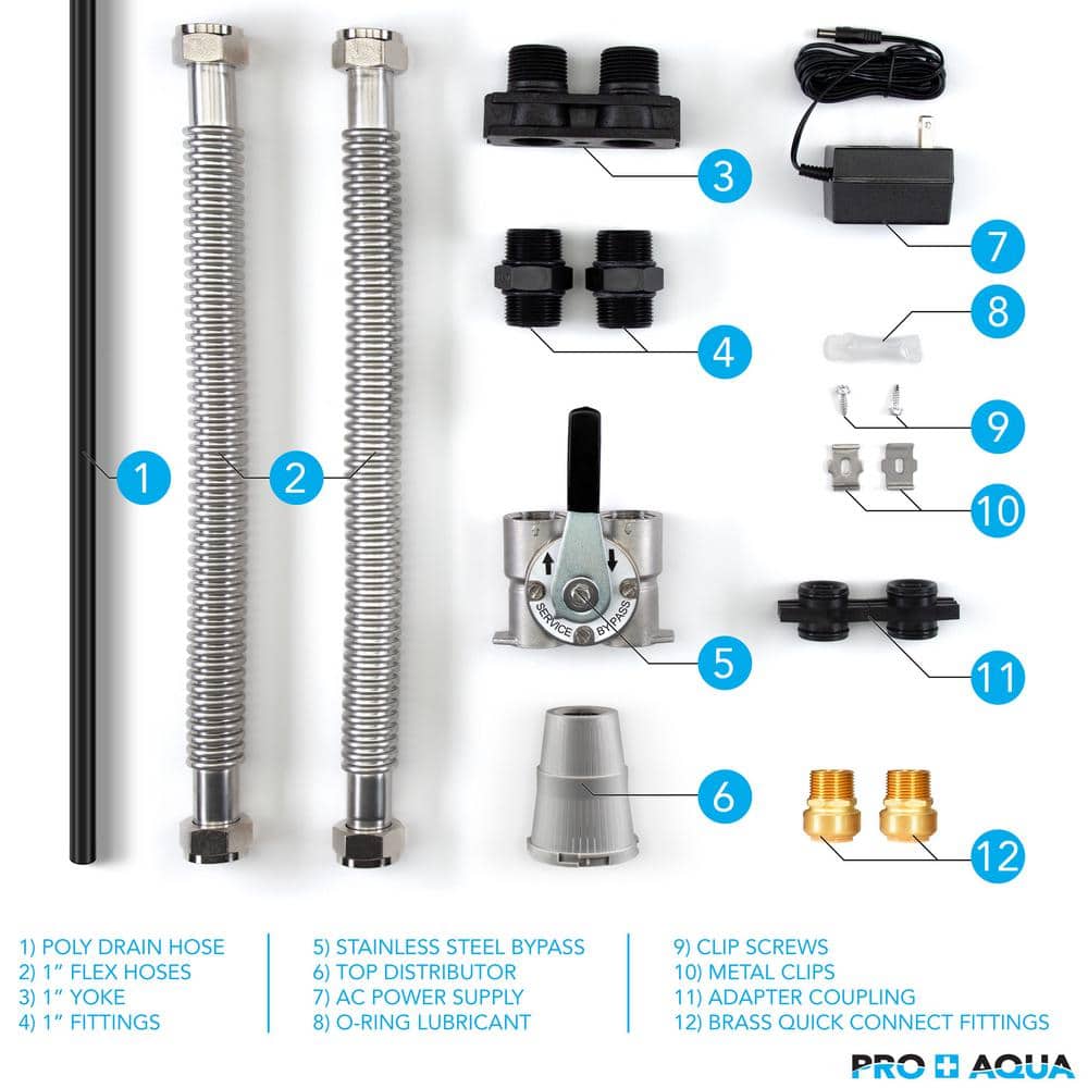 PRO+AQUA Heavy Duty Whole House Well Water Filtration System with Digital Valve