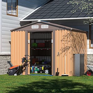 8.4 ft. W x 6.7 ft.D Metal Shed Outdoor Storage Building with Sliding Door, 4 Vents( 56.28 sq. ft.)