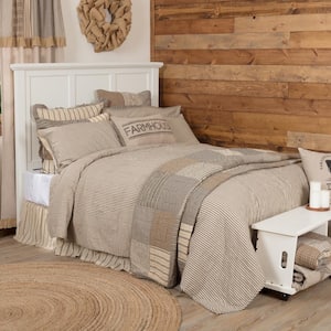 Sawyer Mill Charcoal Farmhouse Ticking Stripe Twin Cotton Quilt Coverlet