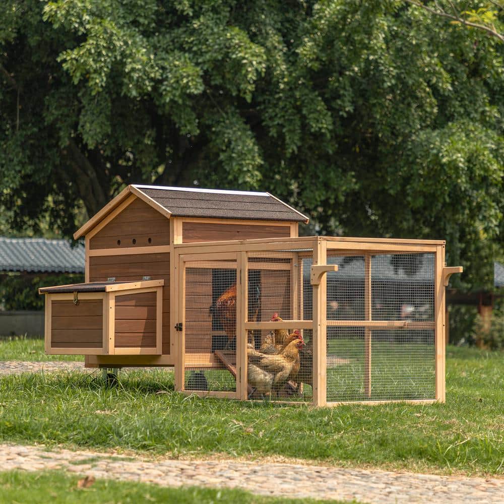 Large Chicken Coop Weatherproof Poultry Cage Rabbit Hutch with Wheels and h