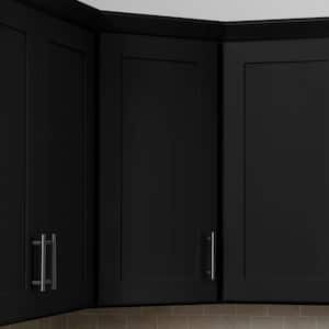 Avondale 24 in. W x 24 in. D x 30 in. H Ready to Assemble Plywood Shaker Diagonal Corner Kitchen Cabinet in Raven Black
