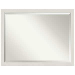 Rustic Plank White Narrow 43.5 in. H x 33.5 in. W Framed Wall Mirror