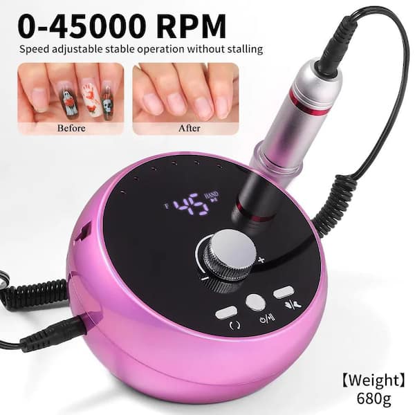 Tidoin 45000 RPM Pink Electric Portable Nail Drill Machine