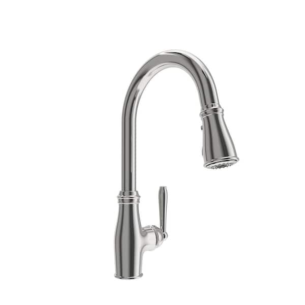 BOCCHI Belsena 2.0 Single Handle Pull Down Sprayer Kitchen Faucet in Stainless Steel