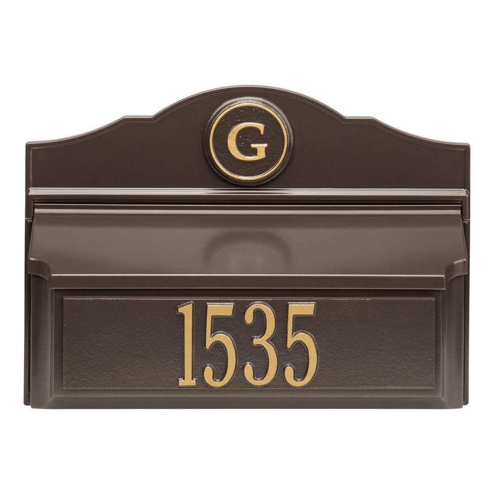 Colonial Wall Mailbox Package #1 (Mailbox, Plaque and Monogram)