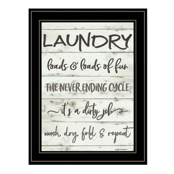 HomeRoots Charlie Laundry 1-Piece Framed Wall Art 19 in. x 15 in.
