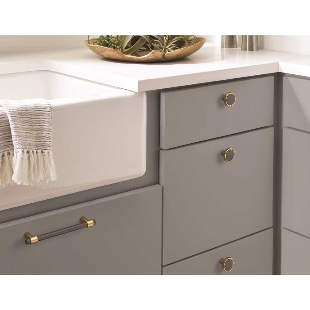 Matte Black and Bronze Modern Cabinet Bar Pull