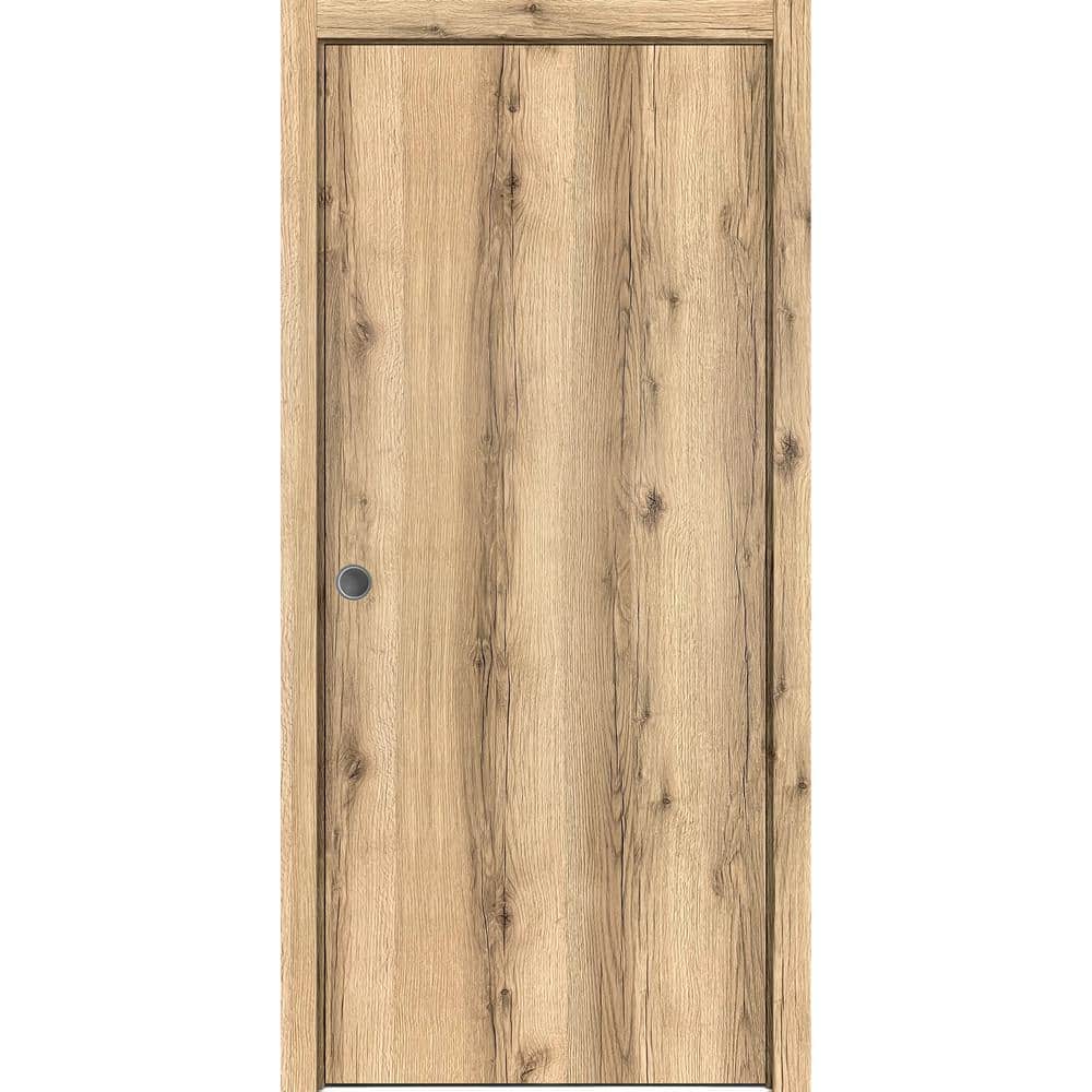 Assemble Required Planum 0010 30 in. x 96 in. Flush Oak Finished Wood Sliding Door with Single Pocket Hardware price history on PriceWatchPro