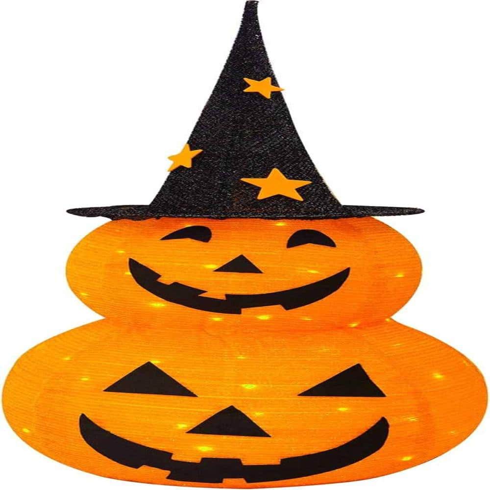 Great Spooky 2pcs 3FT Collapsible Pumpkin with 50 LEDs Star Hat 8 Modes, Pop Up Jack-o-Lantern Indoor Outdoor Yard price history on PriceWatchPro