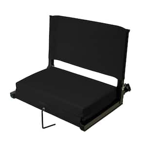 Extra Large Canvas Stadium Chair in Black with 3 in. Foam Padded Seat