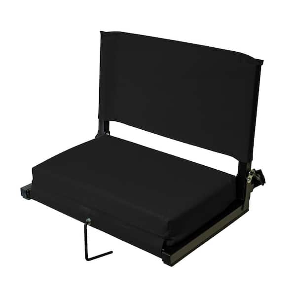 American Furniture Classics Extra Large Canvas Stadium Chair in Black with 3 in. Foam Padded Seat