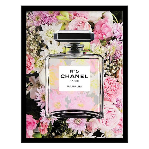 VENICE BEACH Collections Fashion Floral Glam Perfume Bottle by Fairchild Paris 1 Piece Framed Graphic Print 18 in. x 14 in.