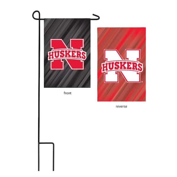 1 ft. x 1-1/2 ft. University of Nebraska 2-Sided Garden Flag with 3-2/3 ft. Metal Flagpole