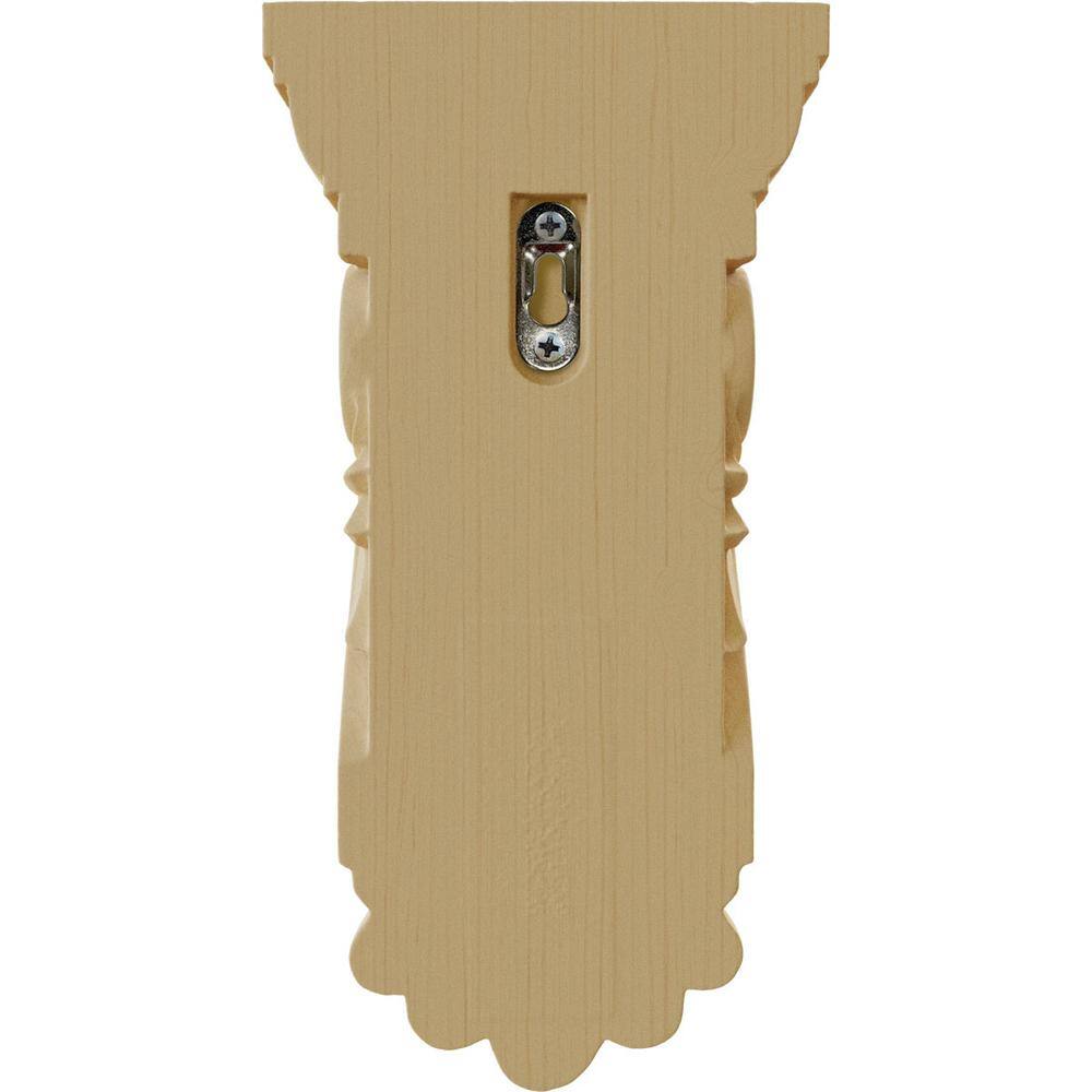 Alder Wood Thin Flowing Acanthus Decorative Corbel, 9.75"H