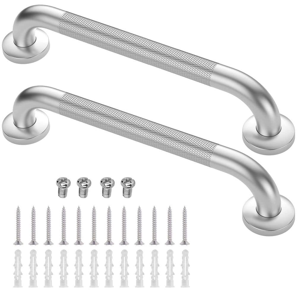 16 in. Stainless Steel Anti Slip Grab Bars for Bathtubs and Showers for Elderly Senior, Silver (2-Pack) price history on PriceWatchPro