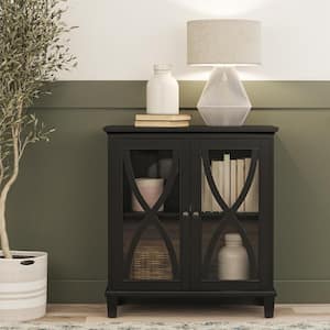 Ceana Accent Cabinet with Glass Doors, Black