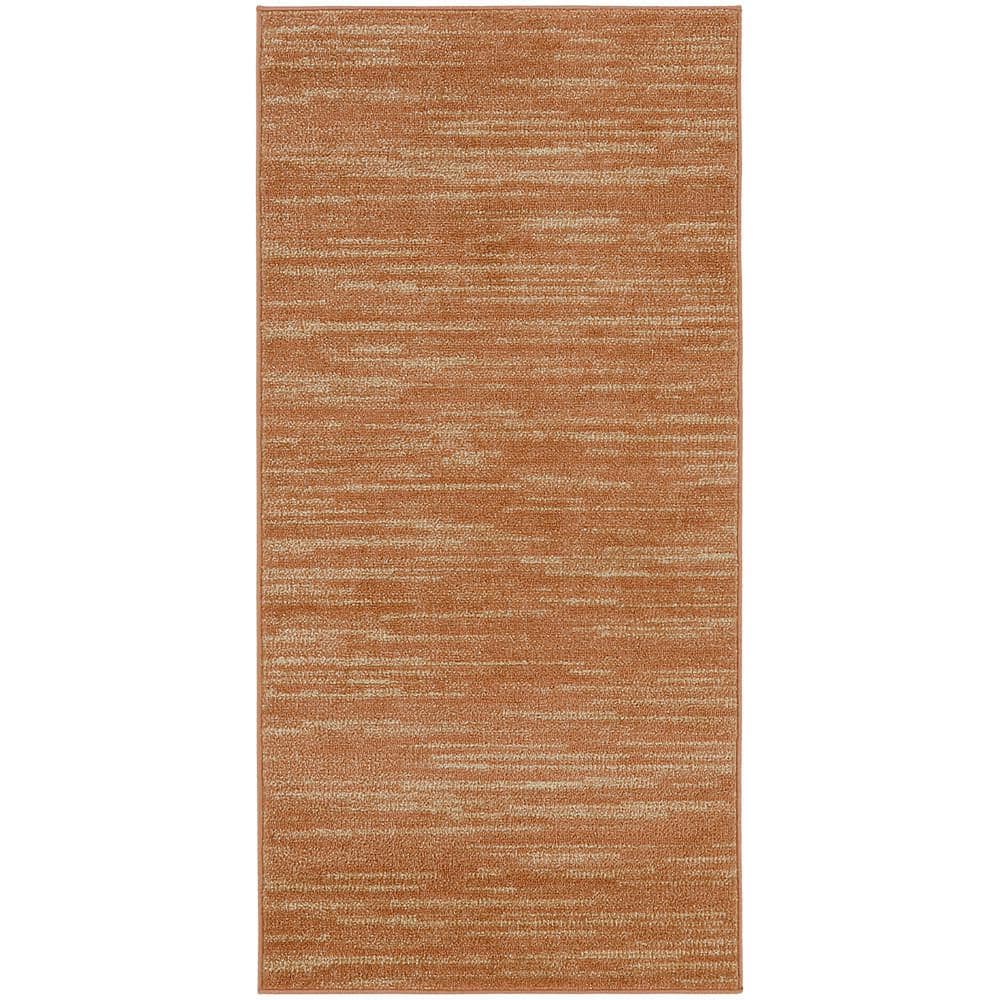 Nourison Essentials doormat 2 ft. x 4 ft. Rust Abstract Contemporary ...