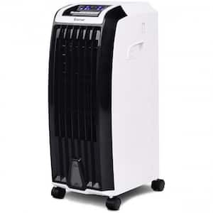 28 in. 3 Speeds Evaporative Portable Air Tower Fan Cooler in White with Timer