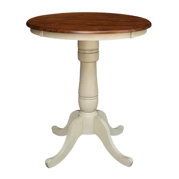 International Concepts Almond and Espresso Solid Wood Counter Table