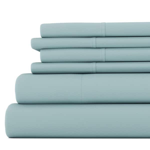 Becky Cameron 6-Piece Solid Ocean Twin Extra Long Bed Sheet Set