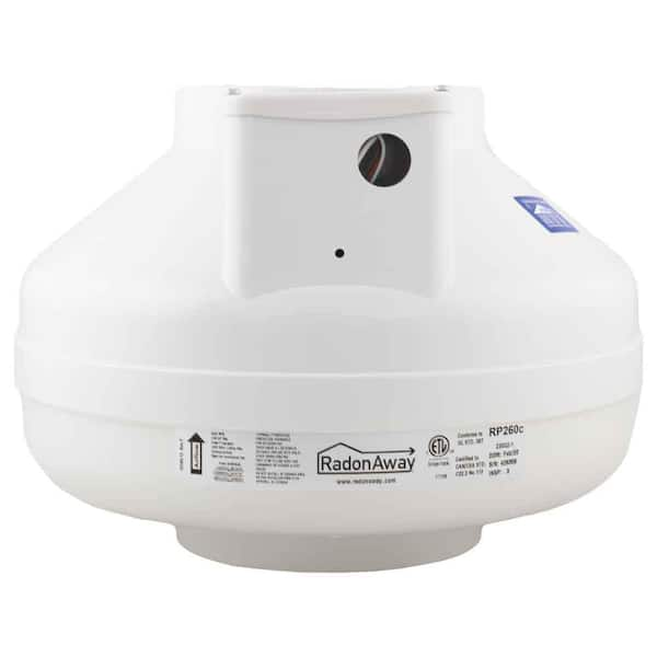 RadonAway RP260C 6 in. Inlet and Outlet Inline Radon Fan in White with 1.3 in. Maximum Operating Pressure