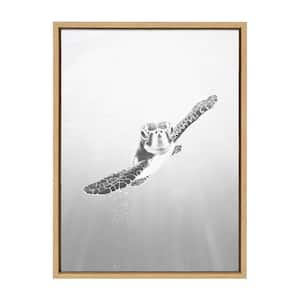 Sylvie "Sea Turtle" by Simon Te of Tai Prints Framed Canvas Animal Wall Art 24 in. x 18 in.