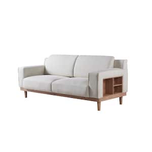 Kasma Linen Cream Modern Sofa With Storage