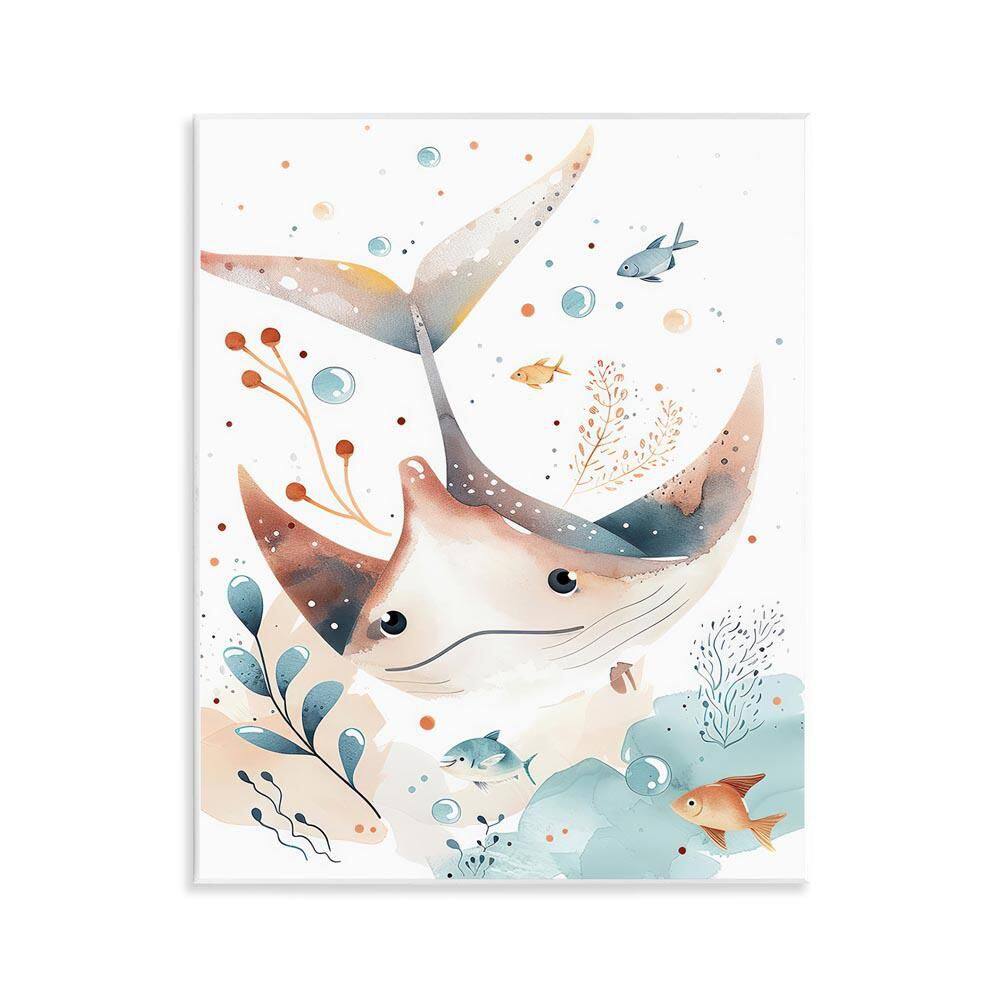 Smiling Manta Ray by Franklyn Gregory Unframed Animal Graphic Art Print 14 in. x 11 in. price history on PriceWatchPro