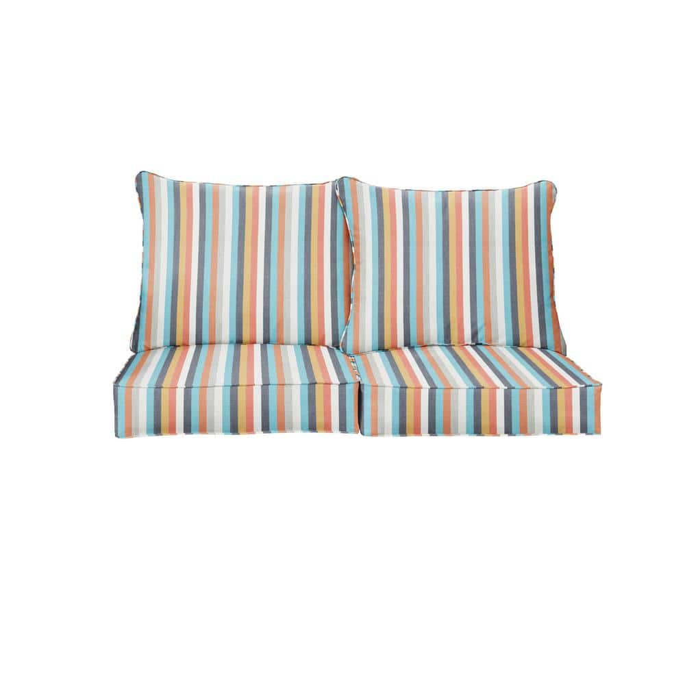 27 in. x 23 in. Sunbrella Surround Sunrise Deep Seating Indoor/Outdoor Loveseat Cushion price history on PriceWatchPro