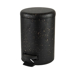 Speckled Design 3 l Step Bin with Lid Trash Can in Black