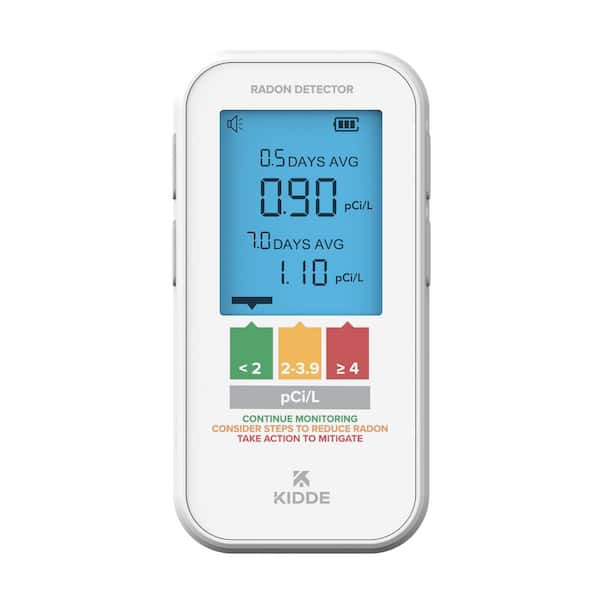 Radon Detector, AAA Battery-Powered with Digital Display, Audio and Visual Alerts, RAB