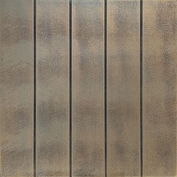 Bead Board Aged Copper 1.6 ft. x 1.6 ft. Decorative Foam Glue Up Ceiling Tile (384 sq. ft. /case)