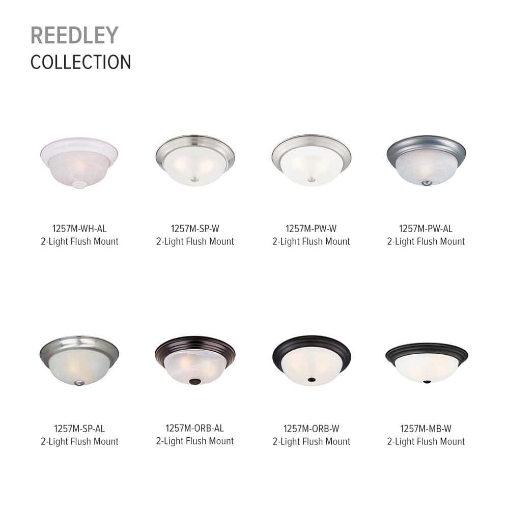 Size 14 in. Medium 2-Light Oil Rubbed Bronze Ceiling Light Flush Mount