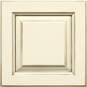 Plaza 14 1/2 x 14 1/2 in. Cabinet Door Sample in Maple Cotton with Amaretto Creme