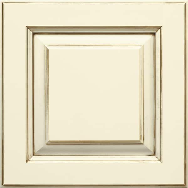 Unbranded Plaza 14 1/2 x 14 1/2 in. Cabinet Door Sample in Maple Cotton with Amaretto Creme